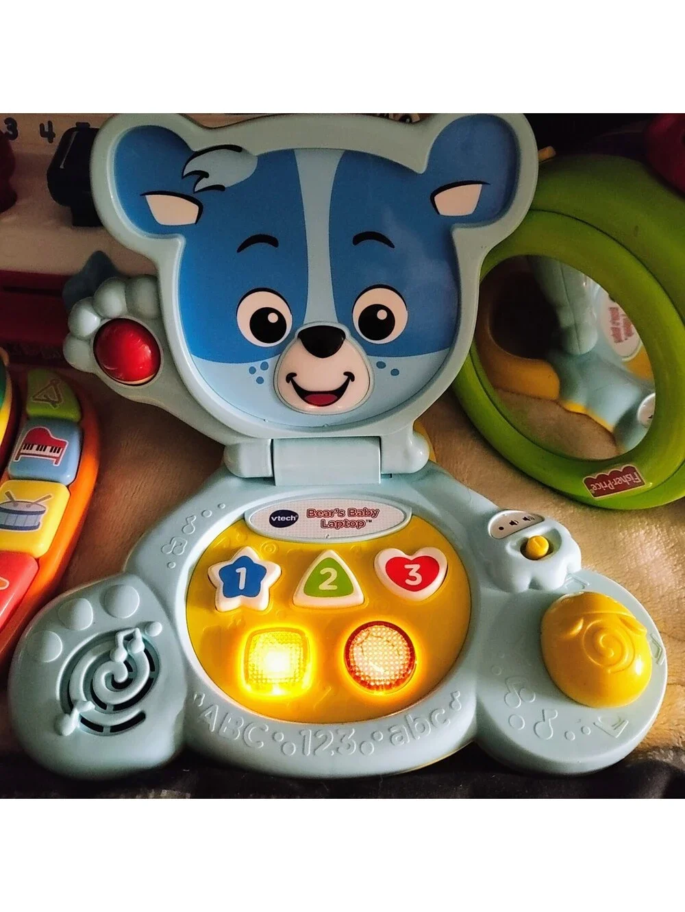 Large lot of 4 interactive baby and toddler learning toys VTech and Fisher-Price